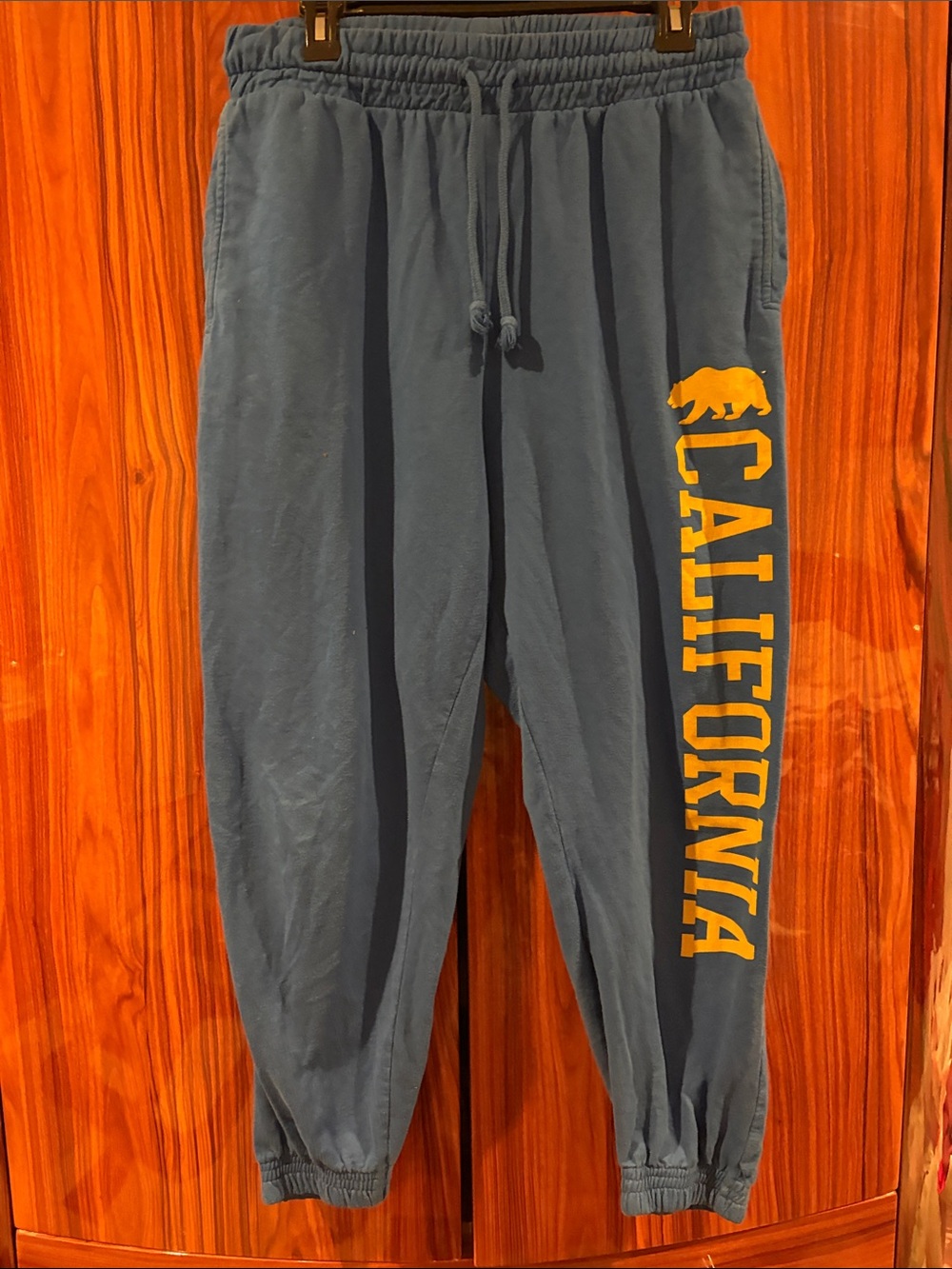Blue Kids Sweatpants with Yellow California Graphic